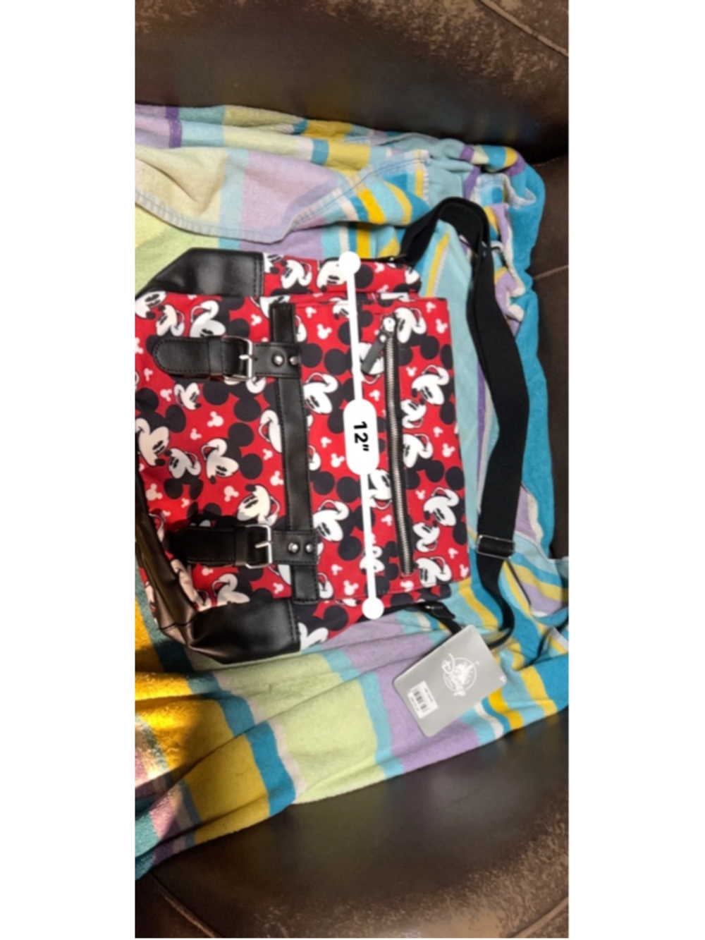 Disney Mickey Mouse Crossbody Bag Red Black One Size - Picture 8 of 8
